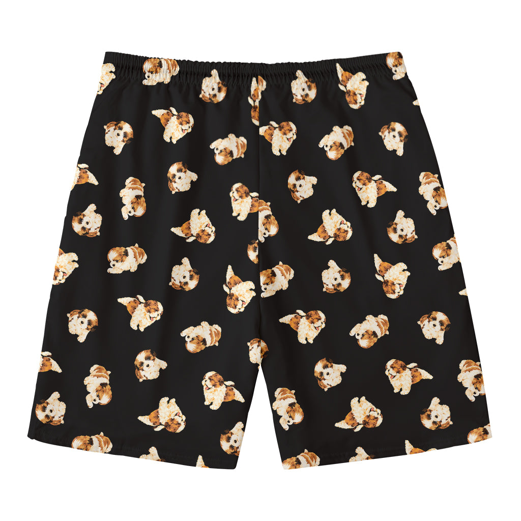 Shih Tzu Puppy Pattern Print Men's Swim Trunks