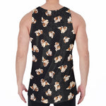 Shih Tzu Puppy Pattern Print Men's Velvet Tank Top