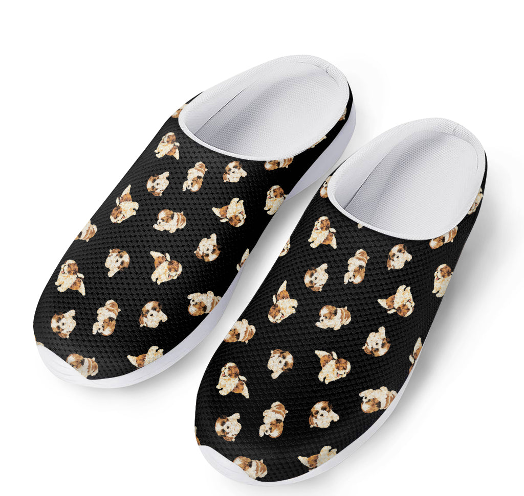 Shih Tzu Puppy Pattern Print Mesh Casual Shoes