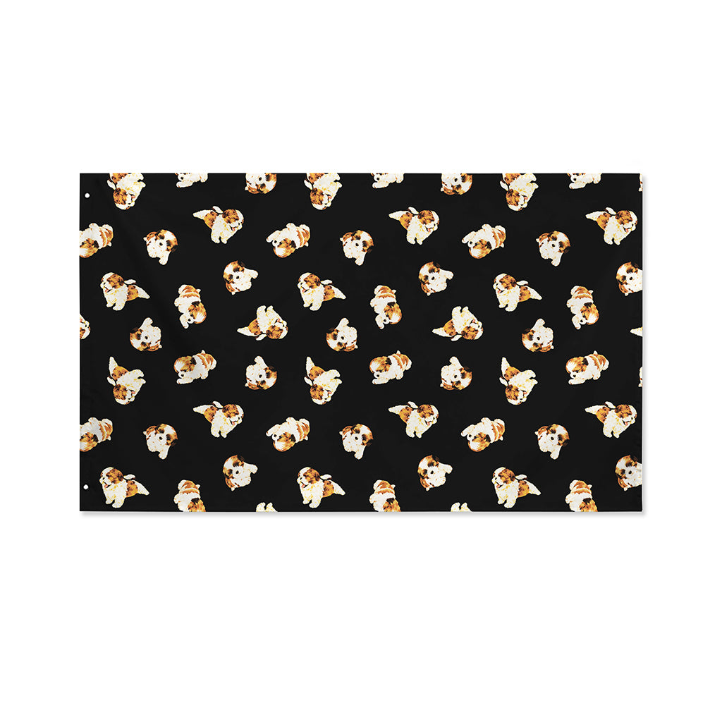 Shih Tzu Puppy Pattern Print Polyester Flag