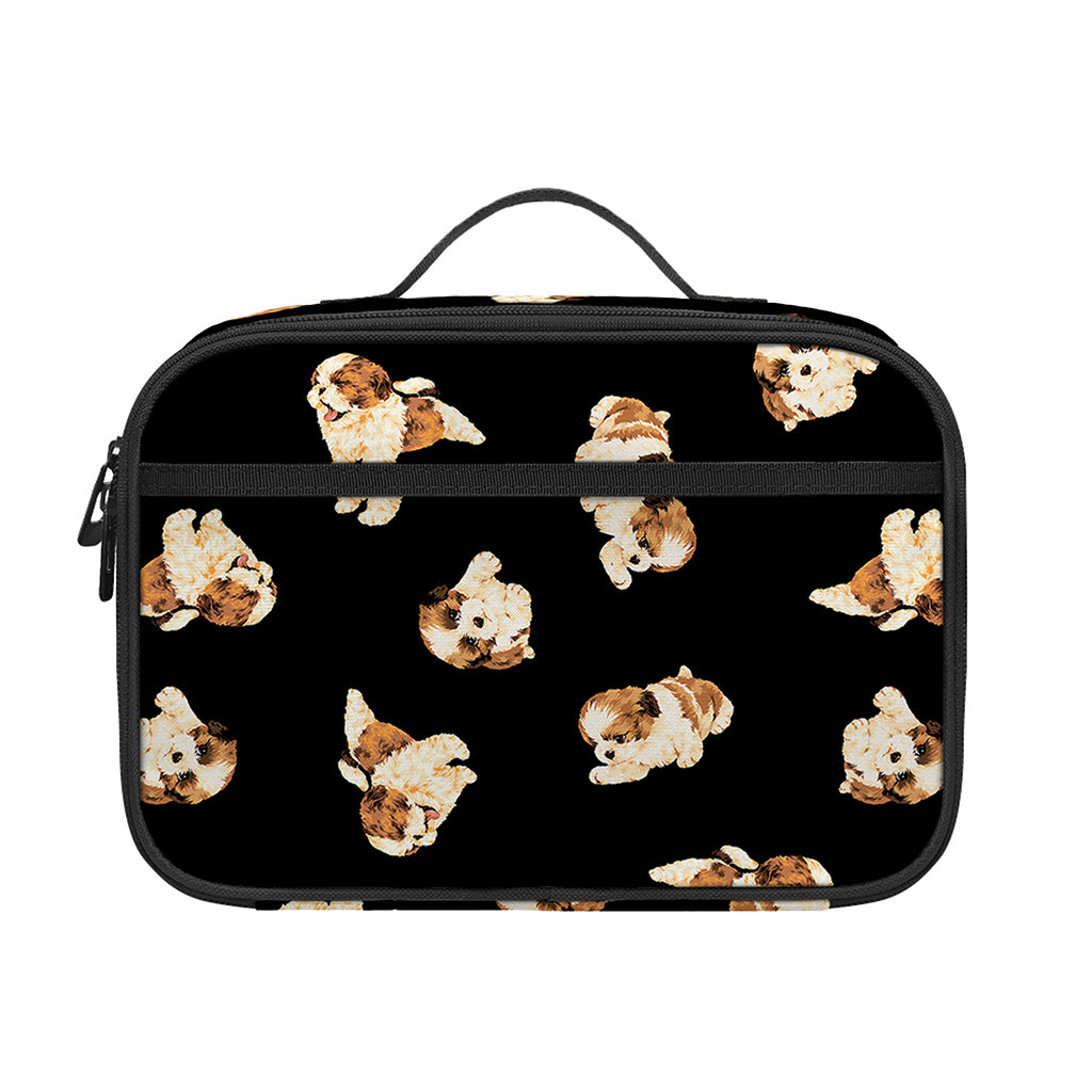 Shih Tzu Puppy Pattern Print Portable Lunch Bag