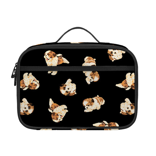 Shih Tzu Puppy Pattern Print Portable Lunch Bag