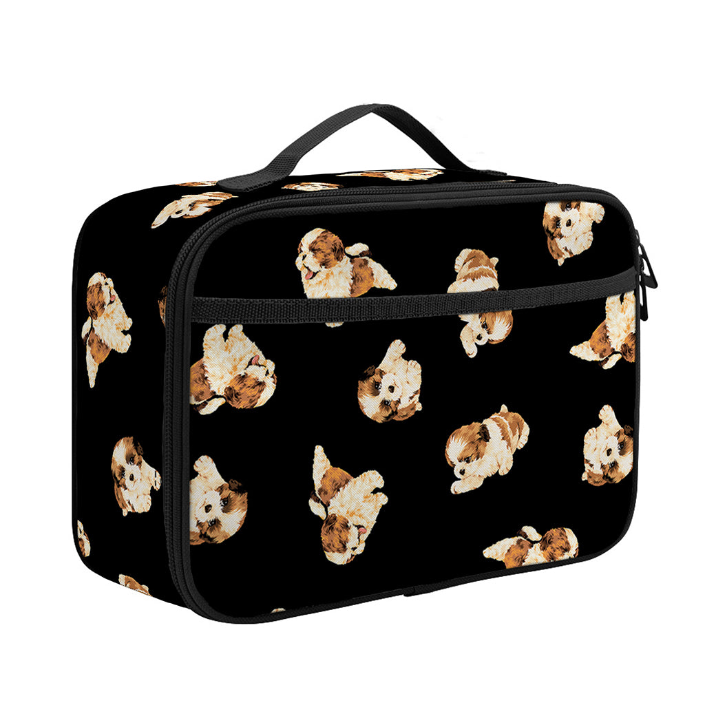 Shih Tzu Puppy Pattern Print Portable Lunch Bag
