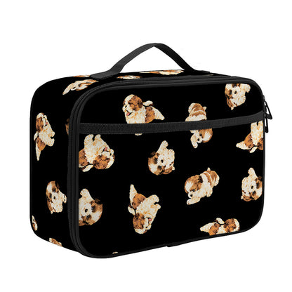 Shih Tzu Puppy Pattern Print Portable Lunch Bag