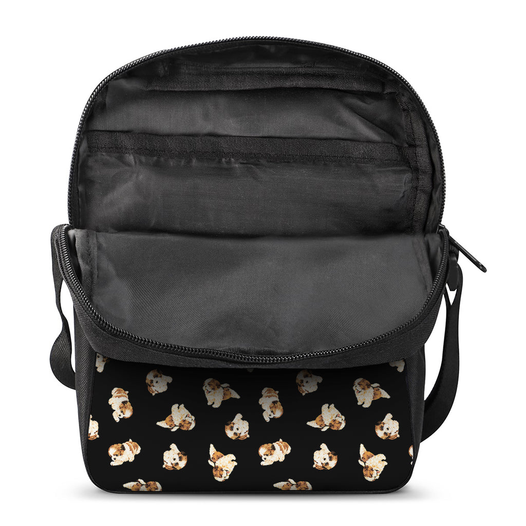 Shih Tzu Puppy Pattern Print Rectangular Crossbody Bag