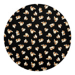 Shih Tzu Puppy Pattern Print Round Blanket