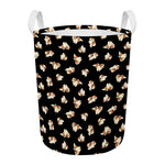 Shih Tzu Puppy Pattern Print Round Laundry Basket