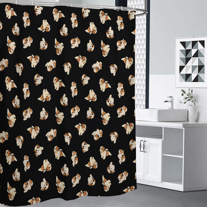 Shih Tzu Puppy Pattern Print Shower Curtain