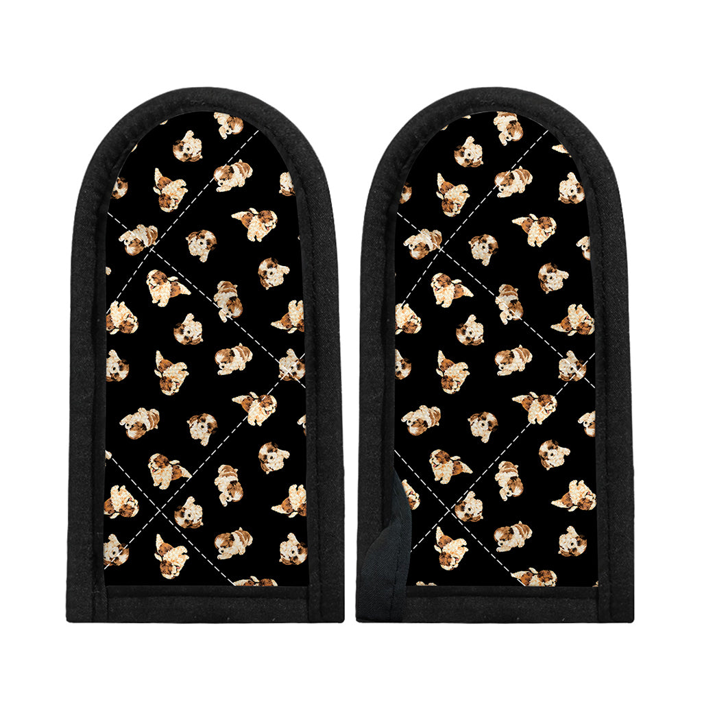Shih Tzu Puppy Pattern Print Skillet Handle Cover