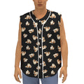 Shih Tzu Puppy Pattern Print Sleeveless Baseball Jersey