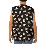 Shih Tzu Puppy Pattern Print Sleeveless Baseball Jersey