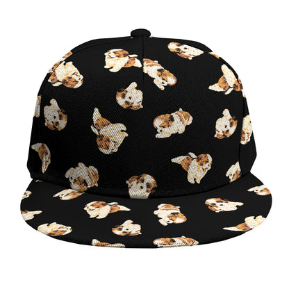 Shih Tzu Puppy Pattern Print Snapback Cap