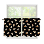 Shih Tzu Puppy Pattern Print Tier Curtains