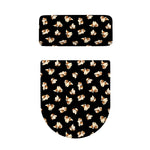 Shih Tzu Puppy Pattern Print Toilet Lid And Tank Cover Set