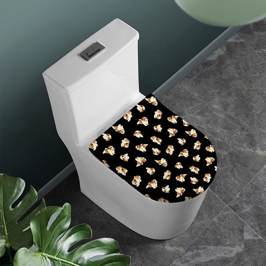 Shih Tzu Puppy Pattern Print Toilet Lid Cover