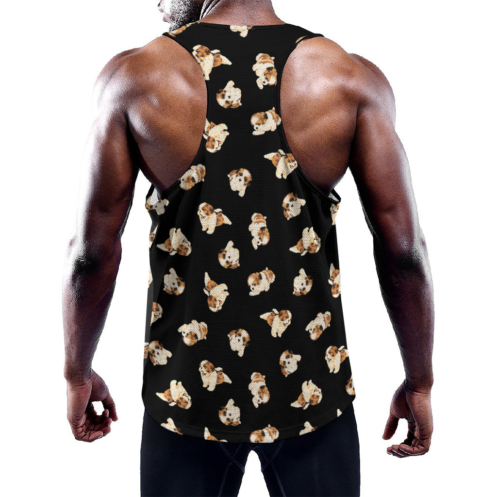 Shih Tzu Puppy Pattern Print Training Tank Top