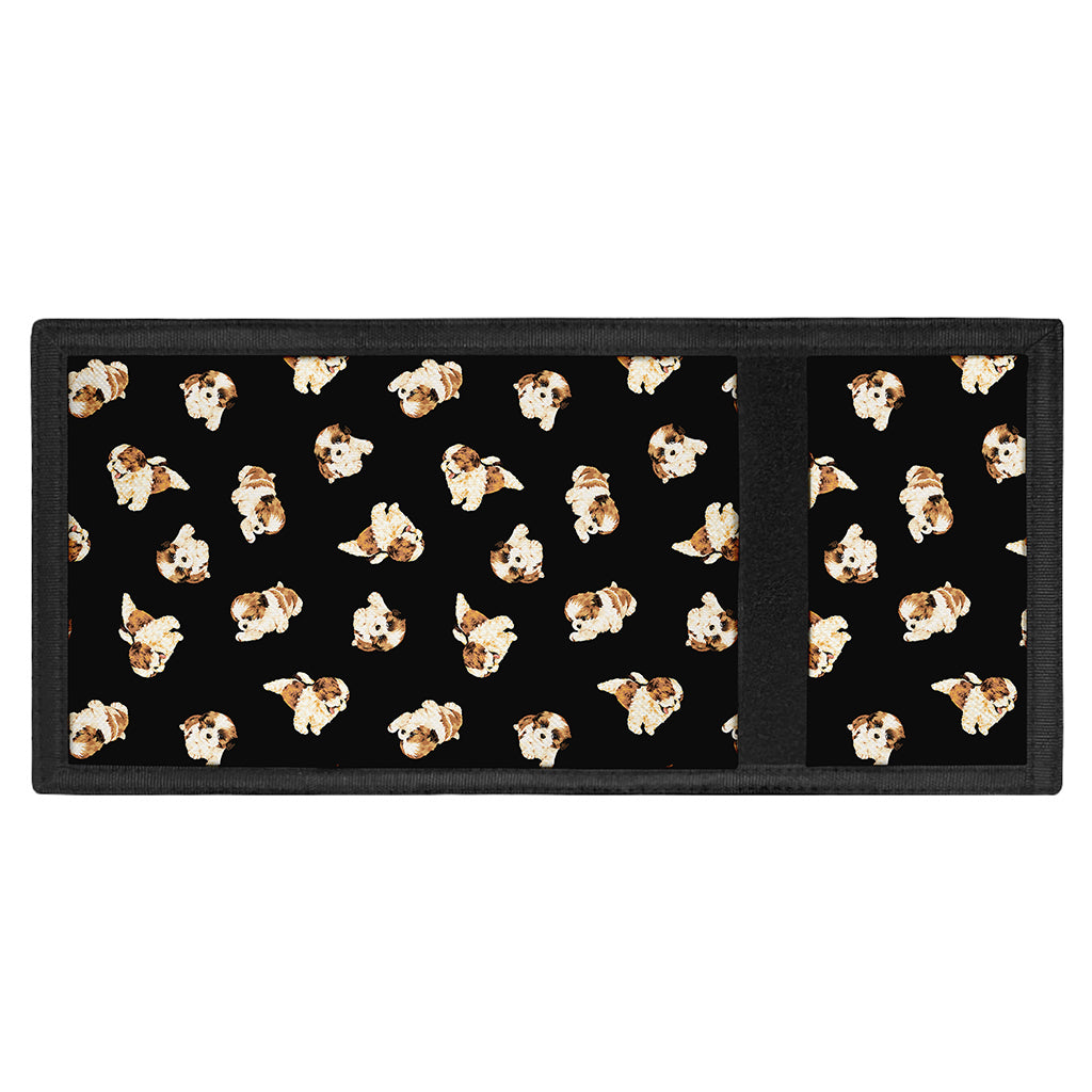 Shih Tzu Puppy Pattern Print Trifold Wallet