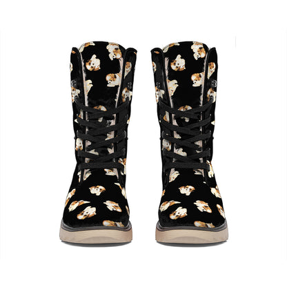 Shih Tzu Puppy Pattern Print Winter Boots