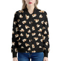 Shih Tzu Puppy Pattern Print Women's Bomber Jacket