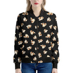 Shih Tzu Puppy Pattern Print Women's Bomber Jacket