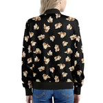 Shih Tzu Puppy Pattern Print Women's Bomber Jacket