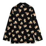 Shih Tzu Puppy Pattern Print Women's Cotton Blazer