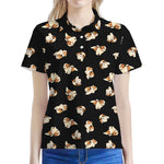Shih Tzu Puppy Pattern Print Women's Polo Shirt