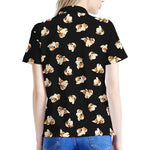 Shih Tzu Puppy Pattern Print Women's Polo Shirt