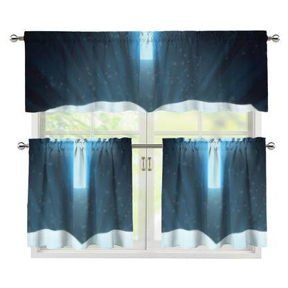 Shining Holy Bible Print 3 Piece Kitchen Curtains