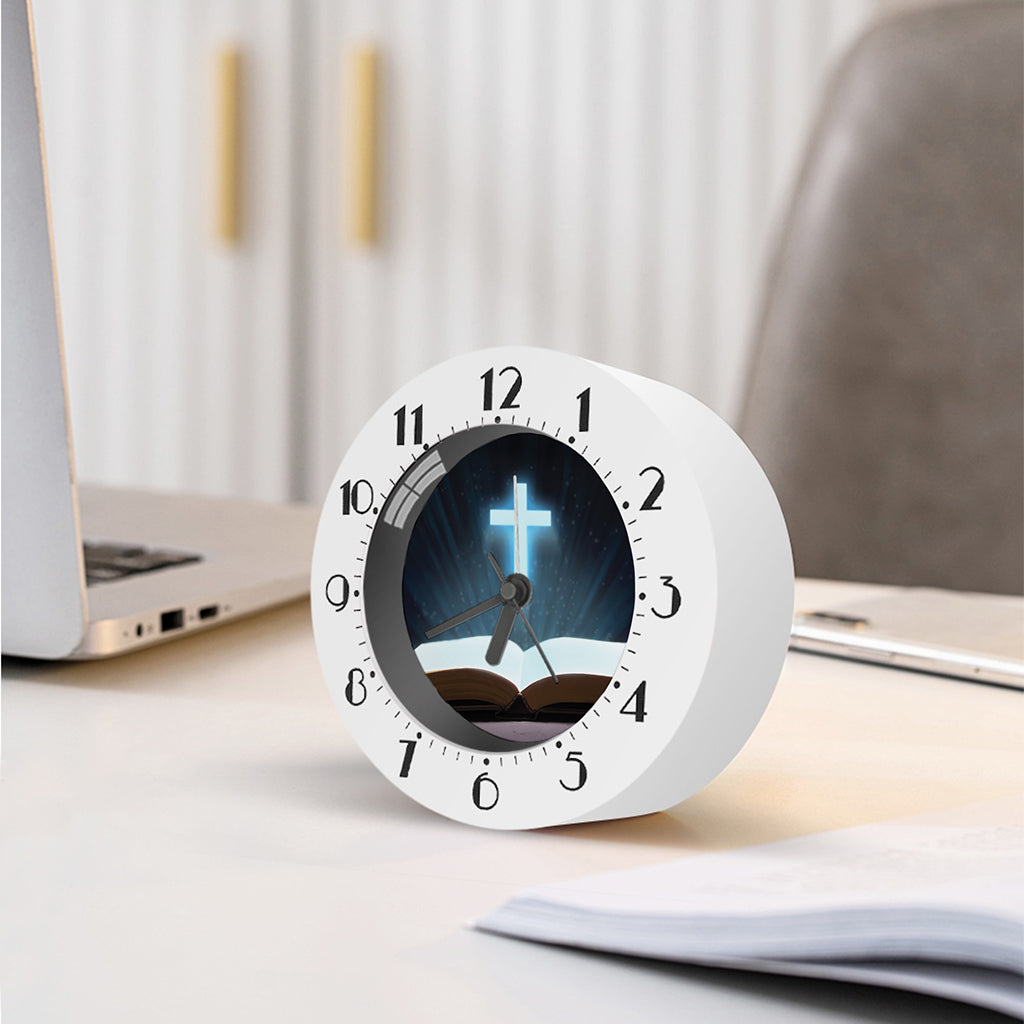 Shining Holy Bible Print Alarm Clock