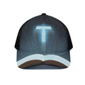 Shining Holy Bible Print Black Mesh Trucker Hat