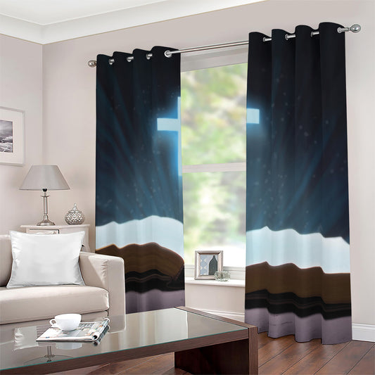 Shining Holy Bible Print Blackout Grommet Curtains