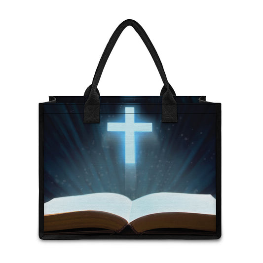 Shining Holy Bible Print Canvas Tote Bag