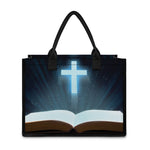 Shining Holy Bible Print Canvas Tote Bag