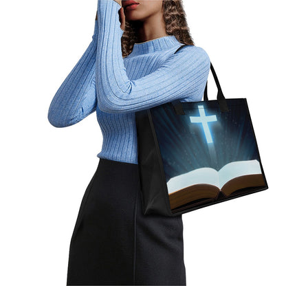 Shining Holy Bible Print Canvas Tote Bag