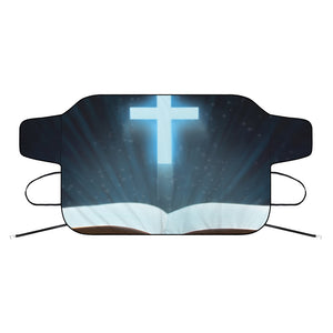 Shining Holy Bible Print Car Windshield Snow Cover