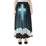 Shining Holy Bible Print Chiffon Maxi Skirt
