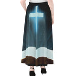 Shining Holy Bible Print Chiffon Maxi Skirt