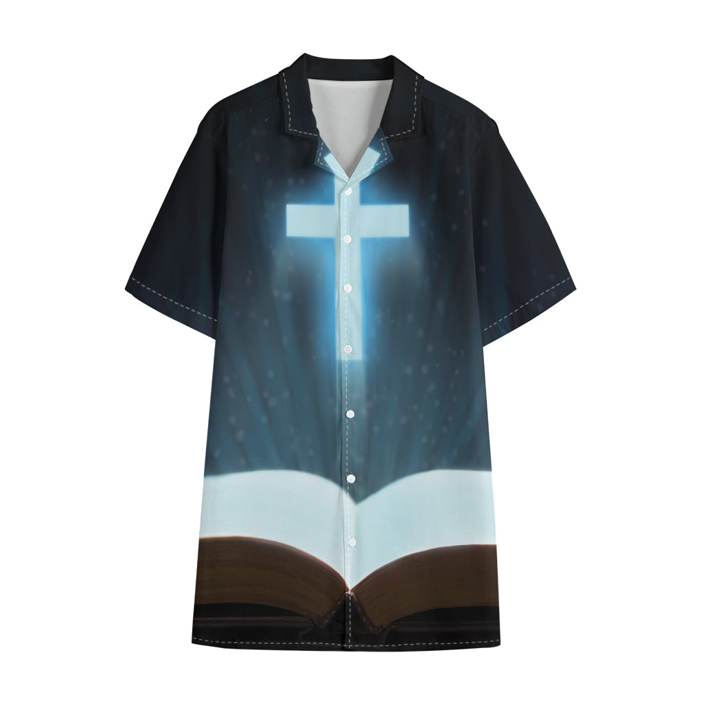 Shining Holy Bible Print Cotton Hawaiian Shirt