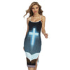 Shining Holy Bible Print Cross Back Cami Dress