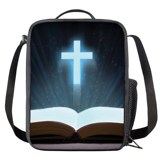 Shining Holy Bible Print Crossbody Lunch Bag