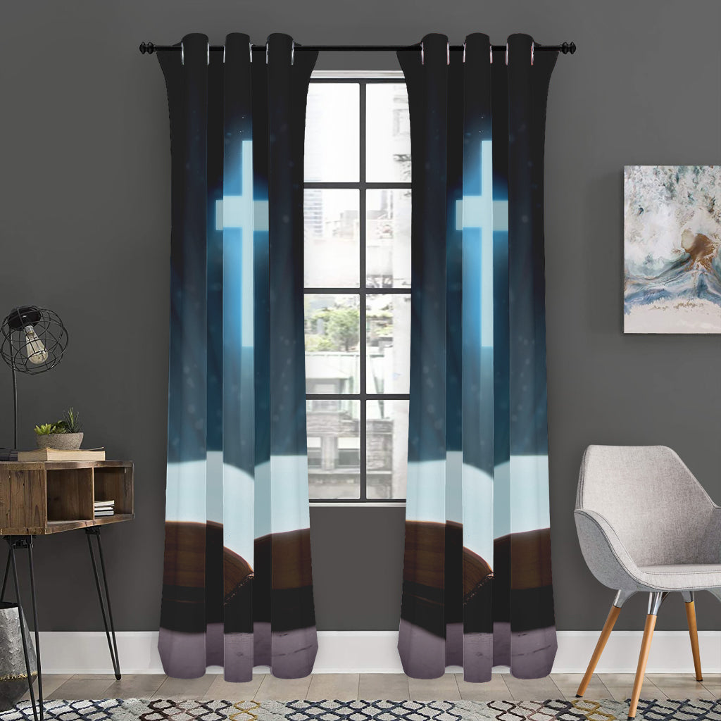Shining Holy Bible Print Curtain