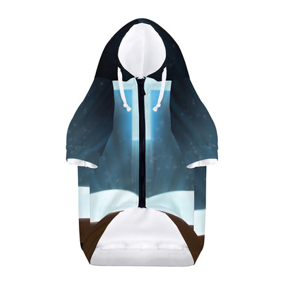Shining Holy Bible Print Dog Zip Up Hoodie