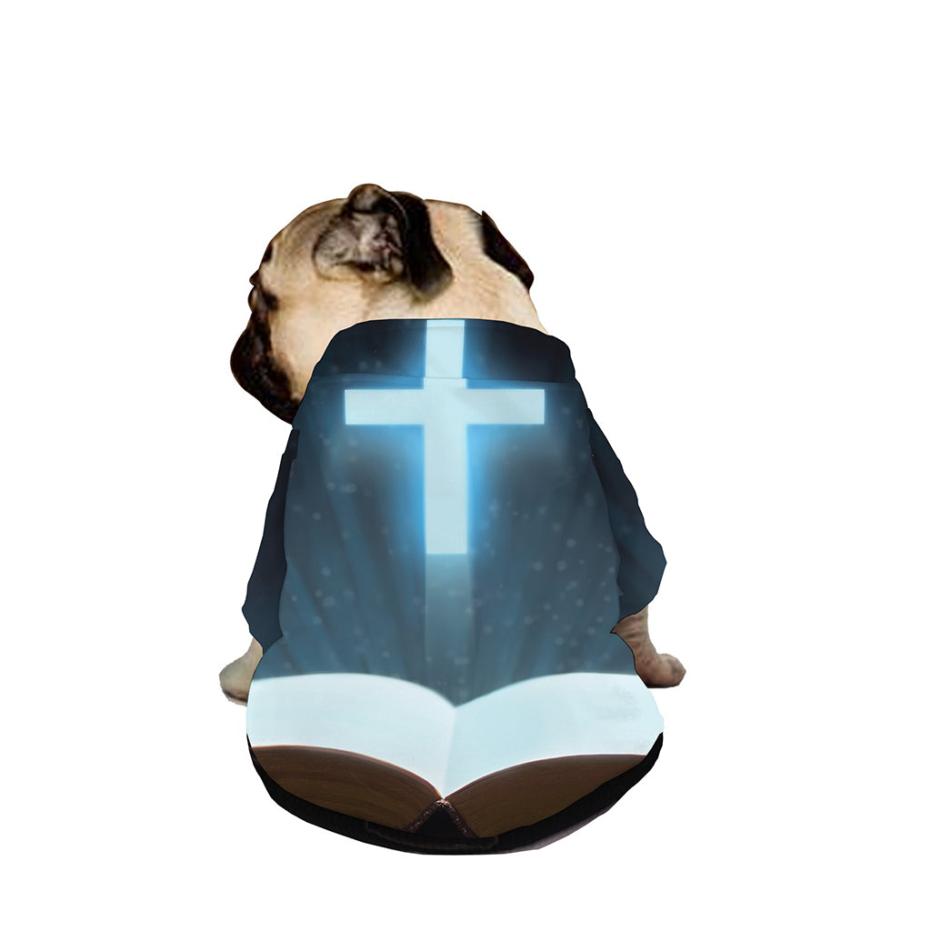 Shining Holy Bible Print Dog Zip Up Jacket