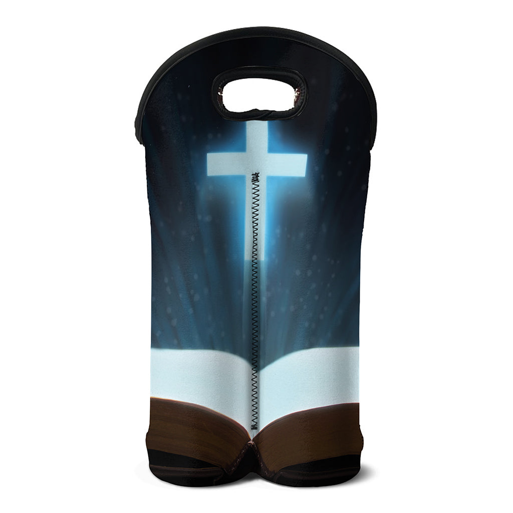 Shining Holy Bible Print Double Neoprene Wine Tote