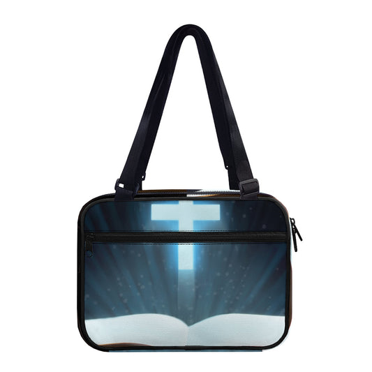 Shining Holy Bible Print Double Strap Bible Bag