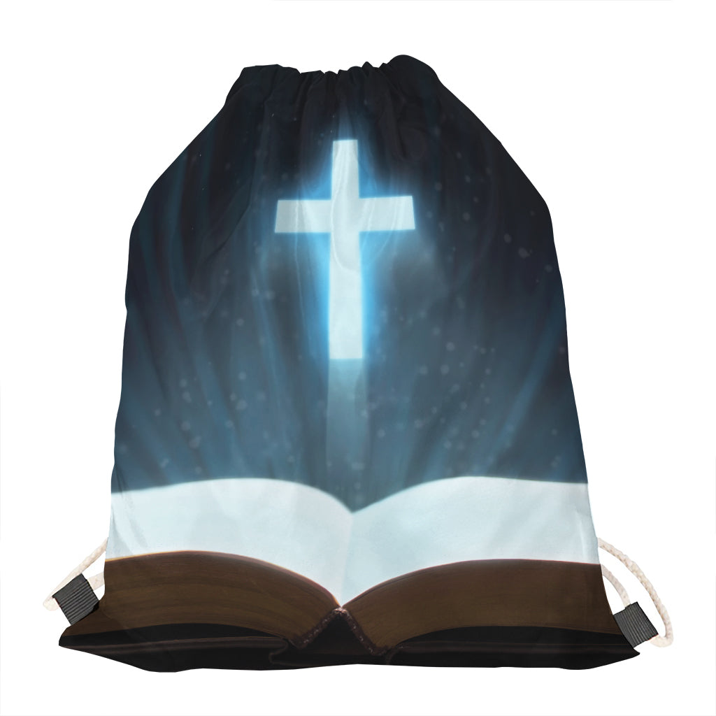 Shining Holy Bible Print Drawstring Bag