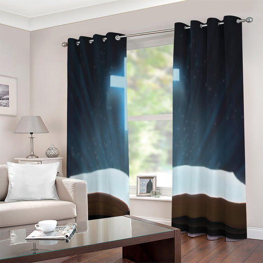 Shining Holy Bible Print Extra Wide Grommet Curtains