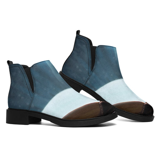 Shining Holy Bible Print Flat Ankle Boots