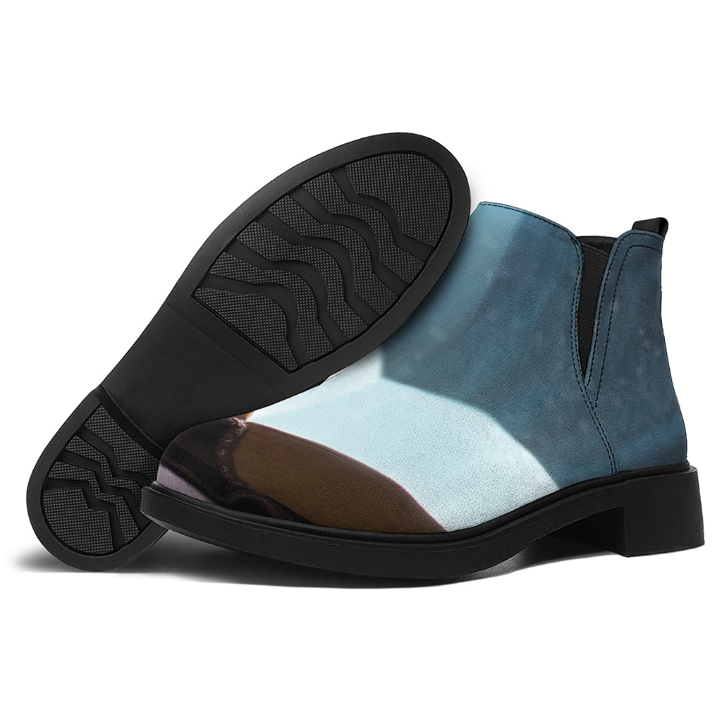 Shining Holy Bible Print Flat Ankle Boots